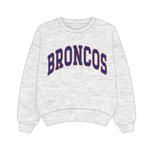 The Olivia Oversized Crewneck Boise State | Ash