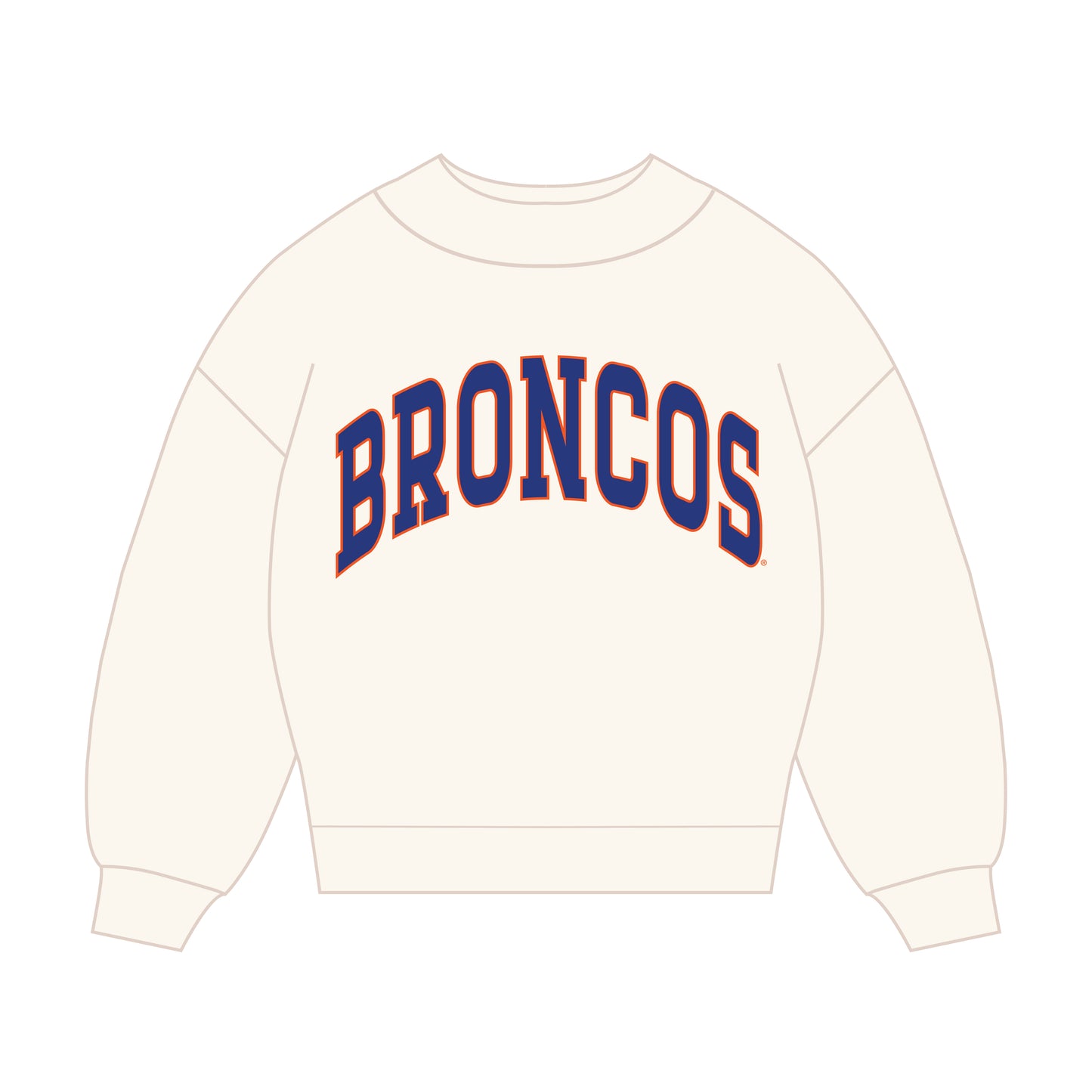 The Madi Classic Mockneck Boise State Applique | Bone