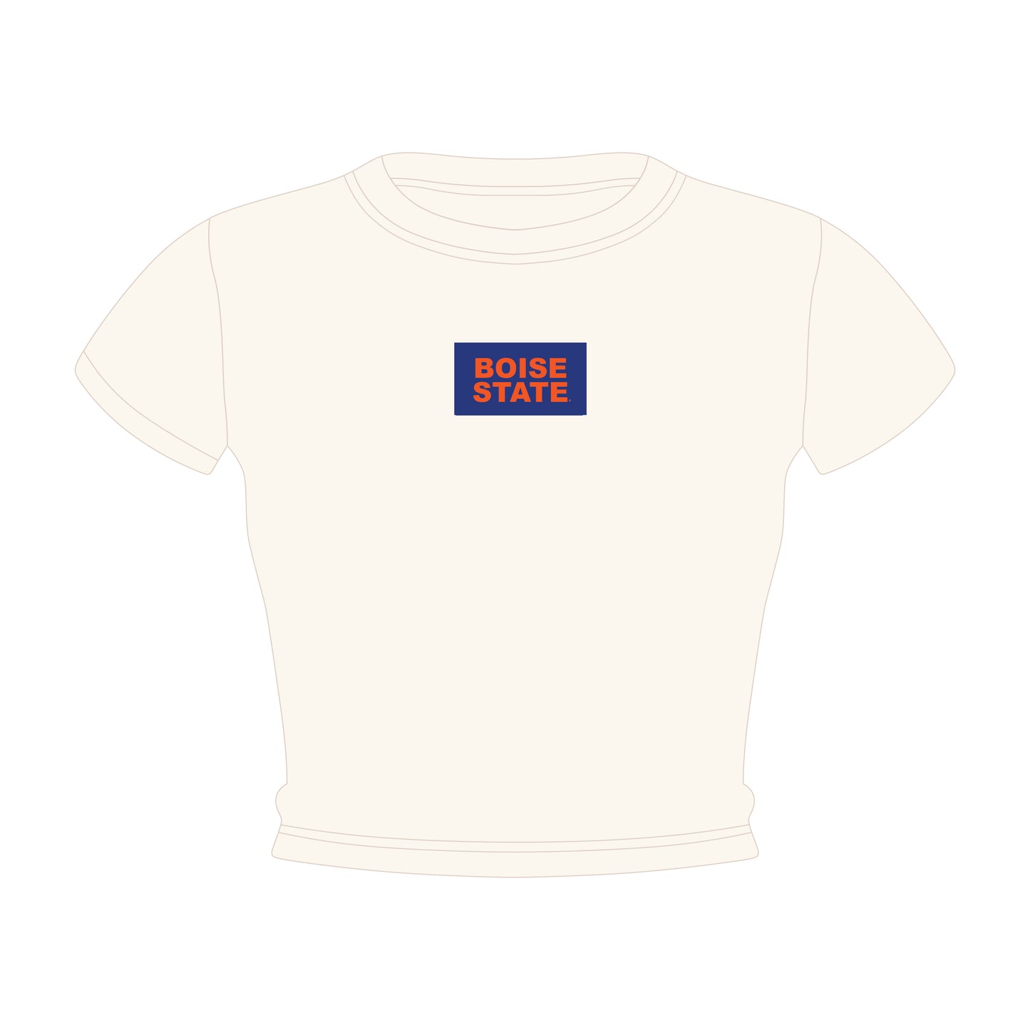 The Raegan Ribbed Baby Tee Boise State Woven Label | Youth Bone