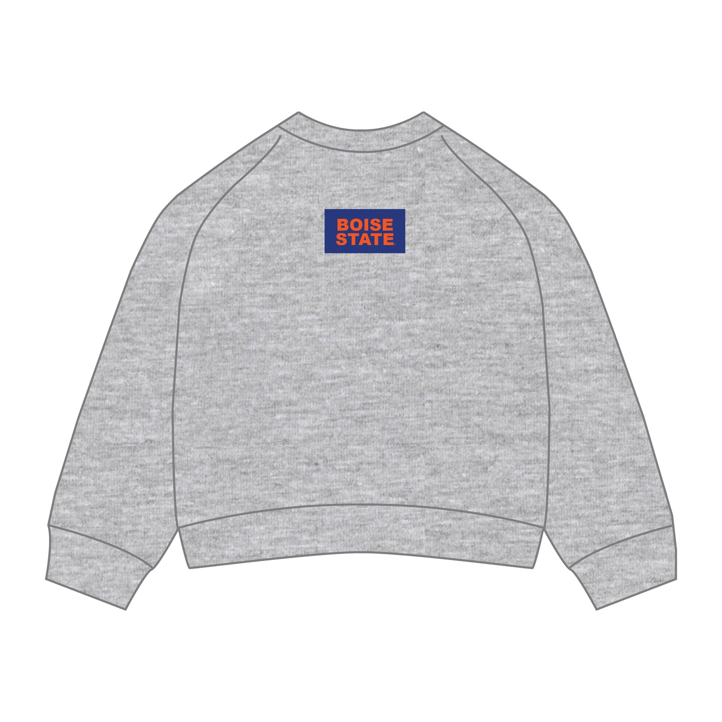 The Ava Airy Crewneck Boise State Woven Label | Youth Heather Grey