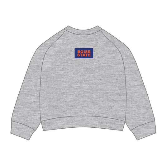 The Ava Airy Crewneck Boise State Woven Label | Heather Grey