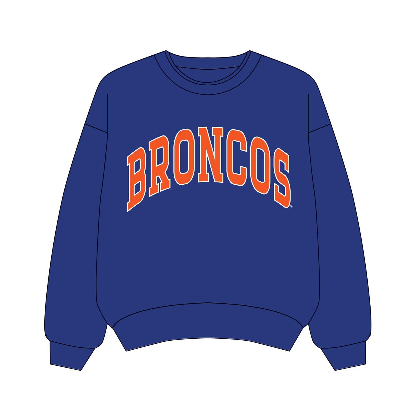 The Olivia Oversized Crewneck Boise State | Royal