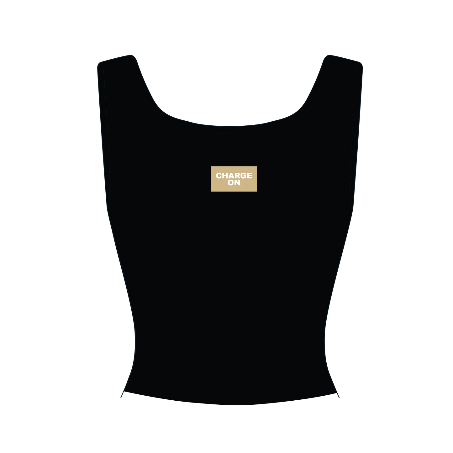 The Alli Ribbed Tank Charge On Woven Label | Black