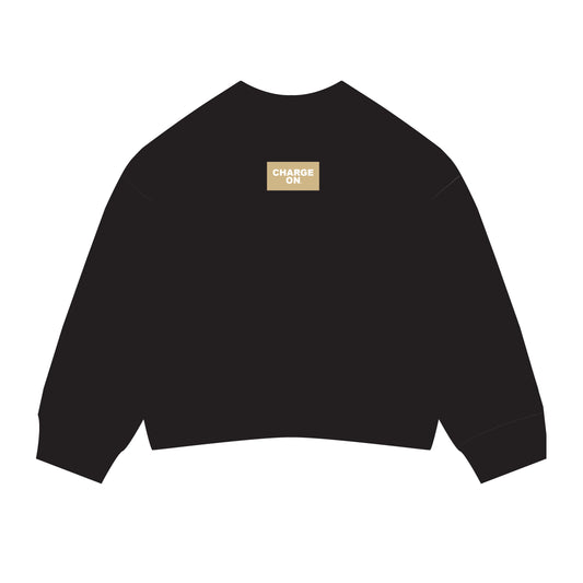 The Ava Airy Crewneck Charge On Woven Label | Light Blue