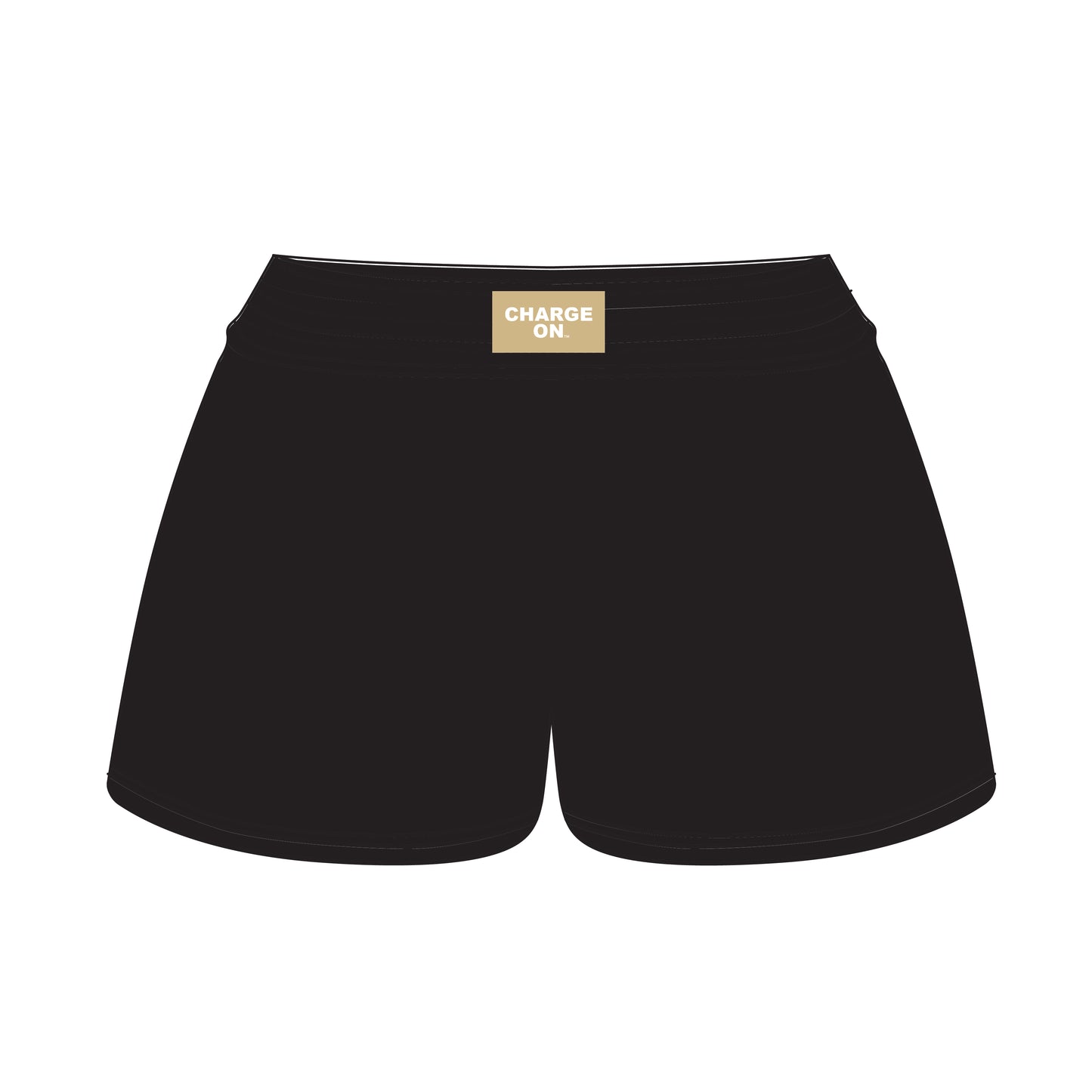 The Liz Nylon Shorts Charge On Woven Label | Black