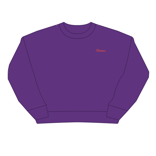 The Brooke Solid Crewneck Clemson | Purple