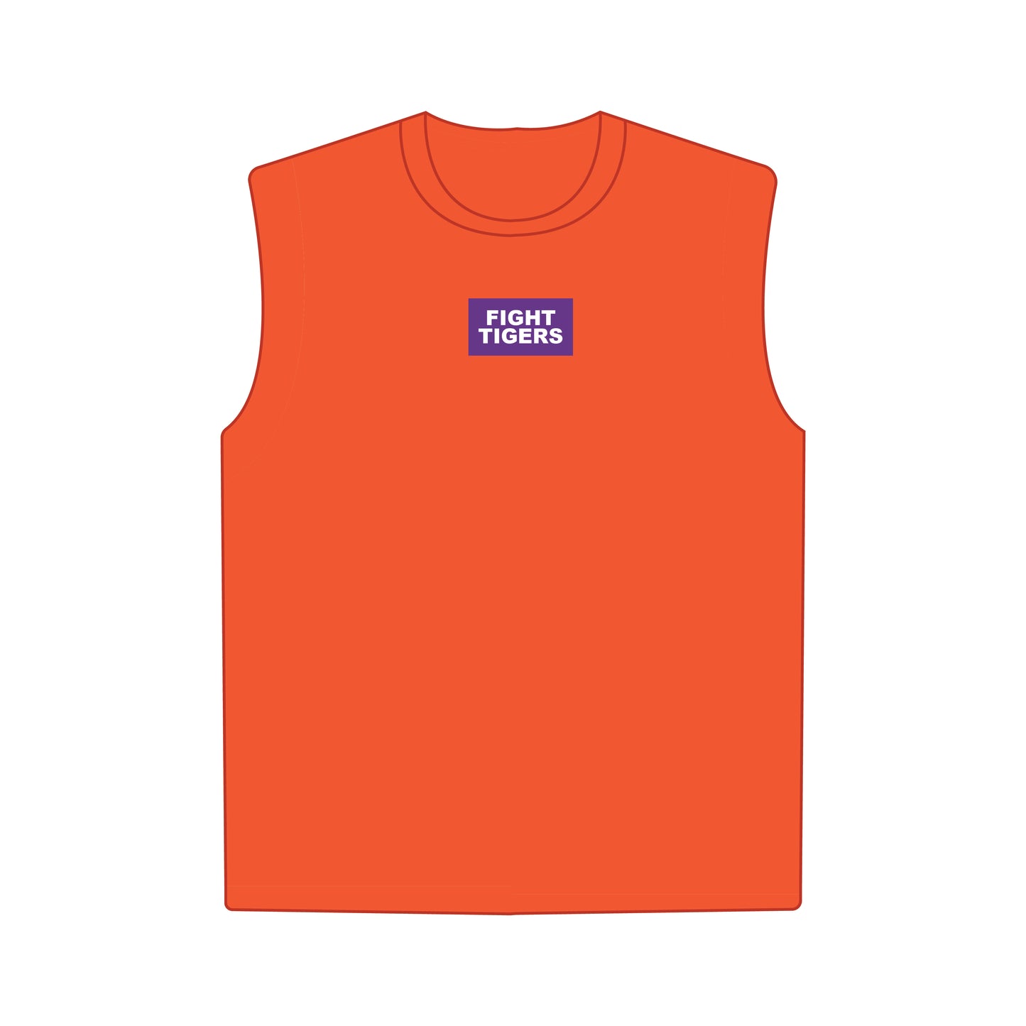 The Anna Active Tank Fight Tigers Woven Label | Orange
