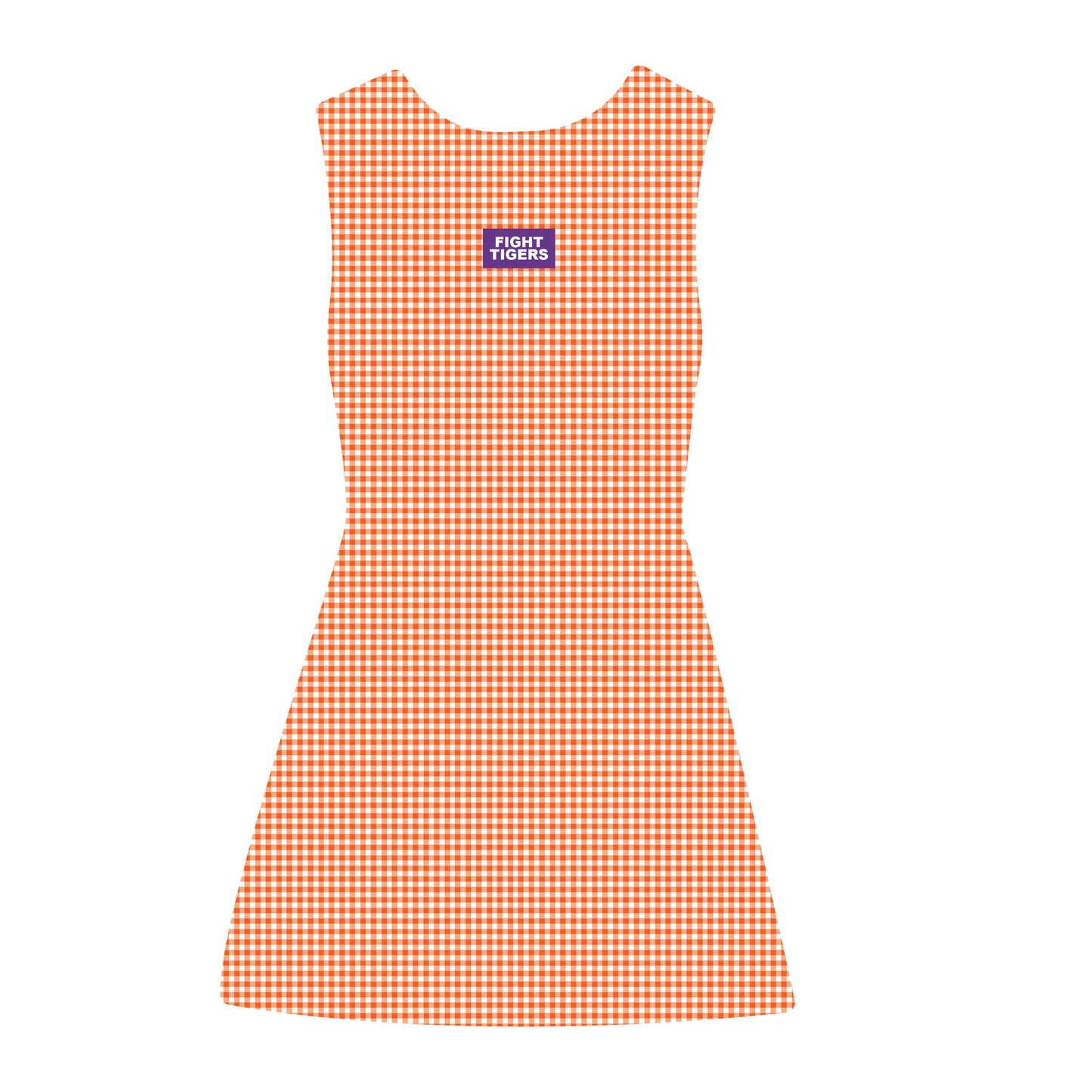 The Grace Gingham Dress Fight Tigers Woven Label | Orange