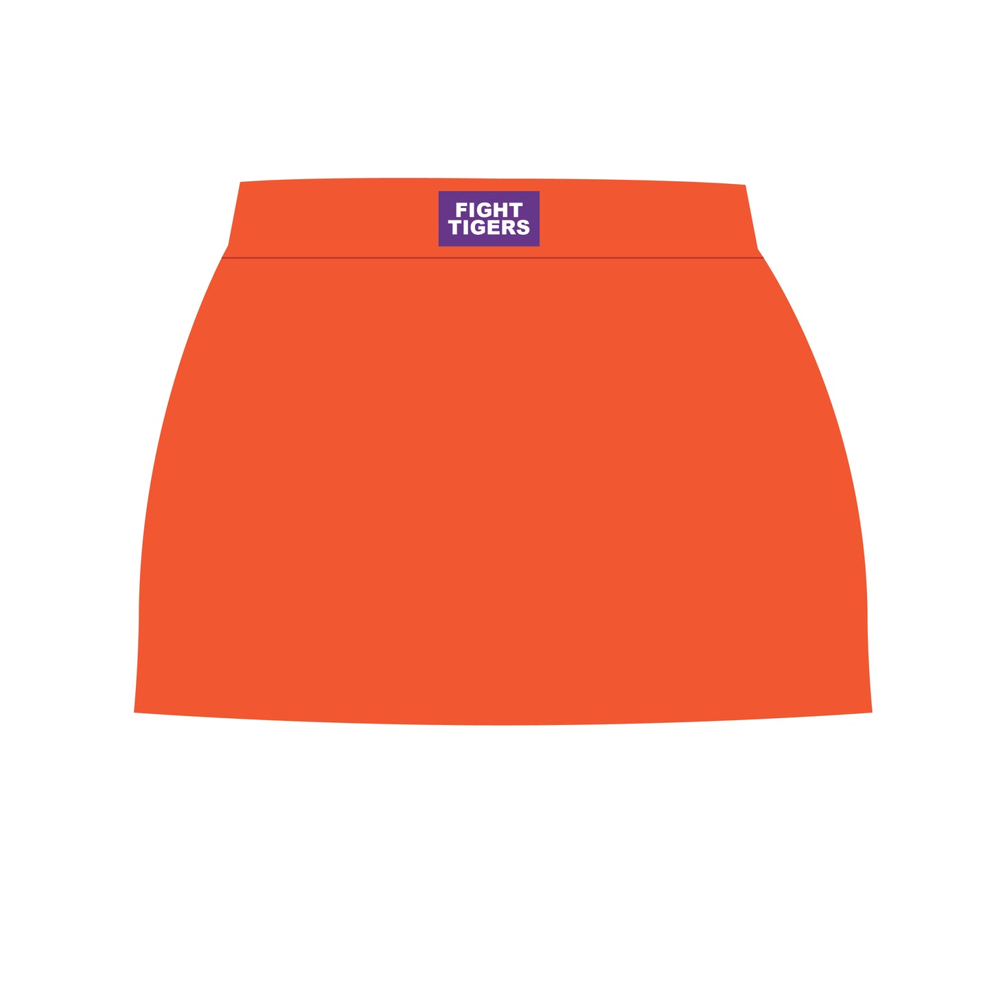 The Hayden High Waisted Skort Fight Tigers Woven Label | Orange