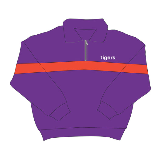 The Heather Half Zip Clemson | Purple