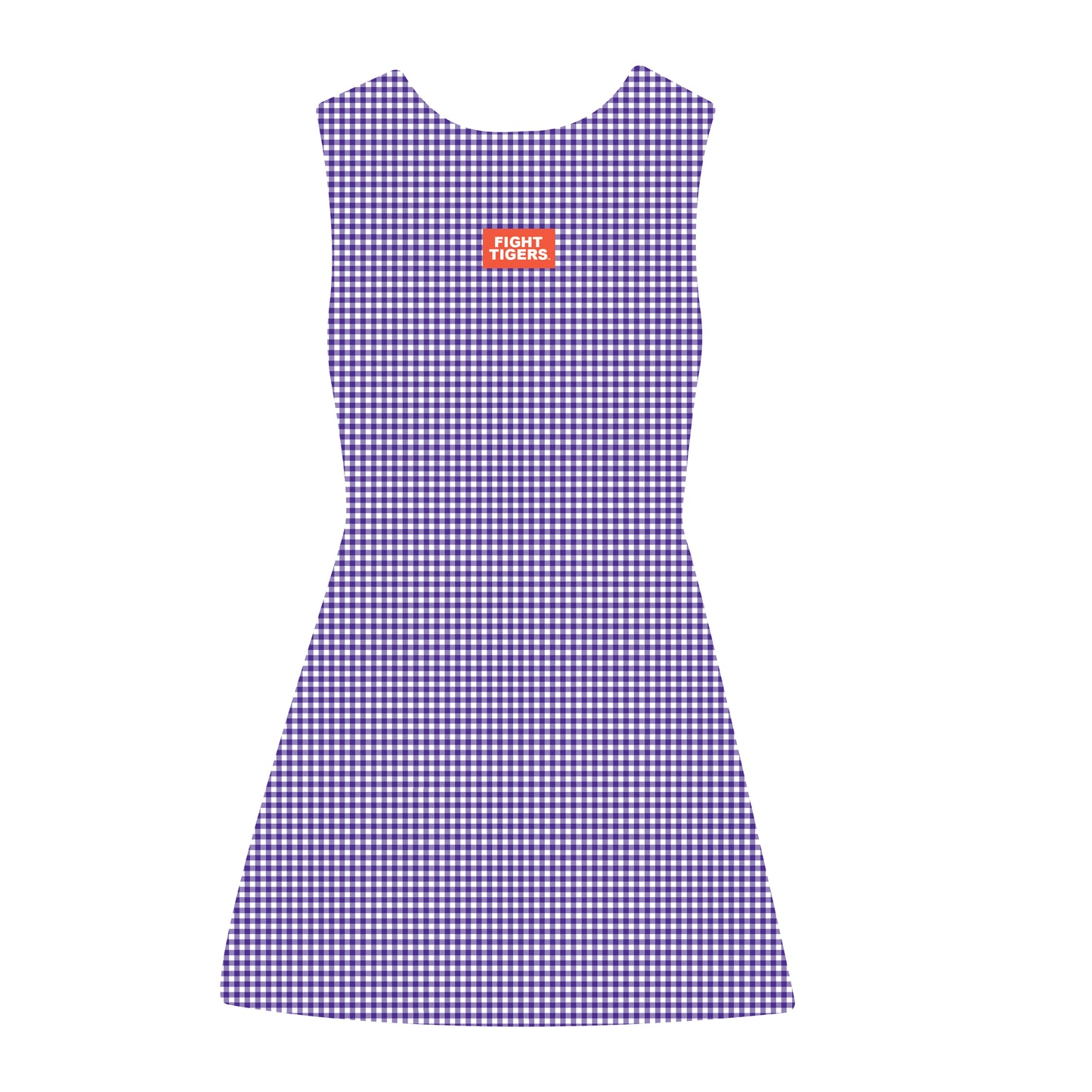 The Grace Gingham Dress Fight Tigers Woven Label | Purple