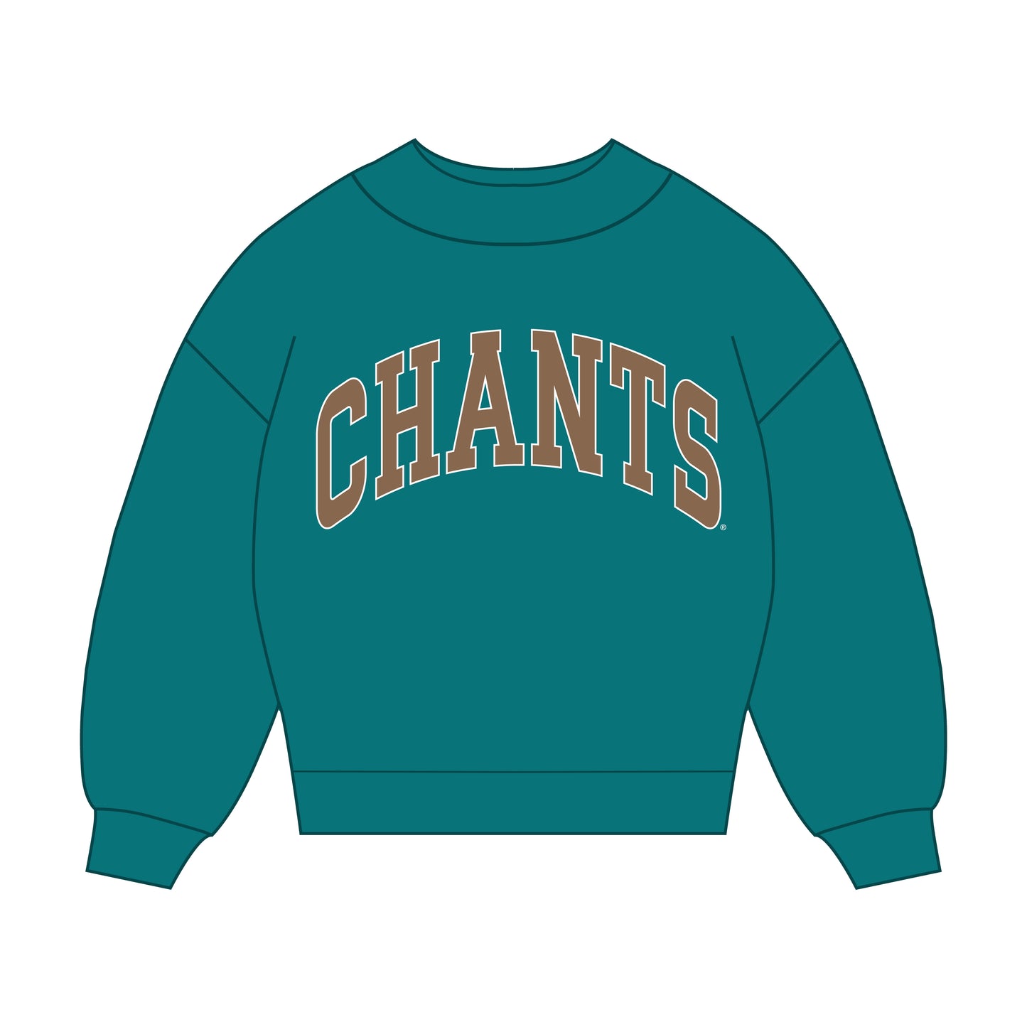 The Madi Classic Mockneck Chants Applique | Teal