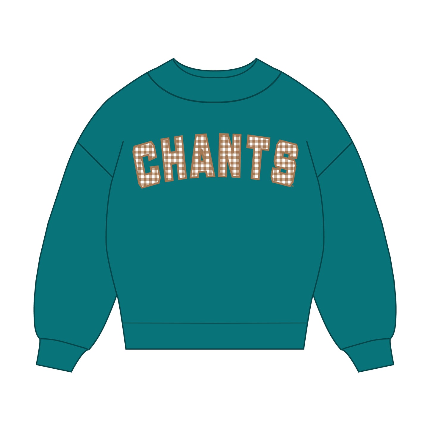 The Mallory Gingham Mockneck Coastal Carolina | Teal