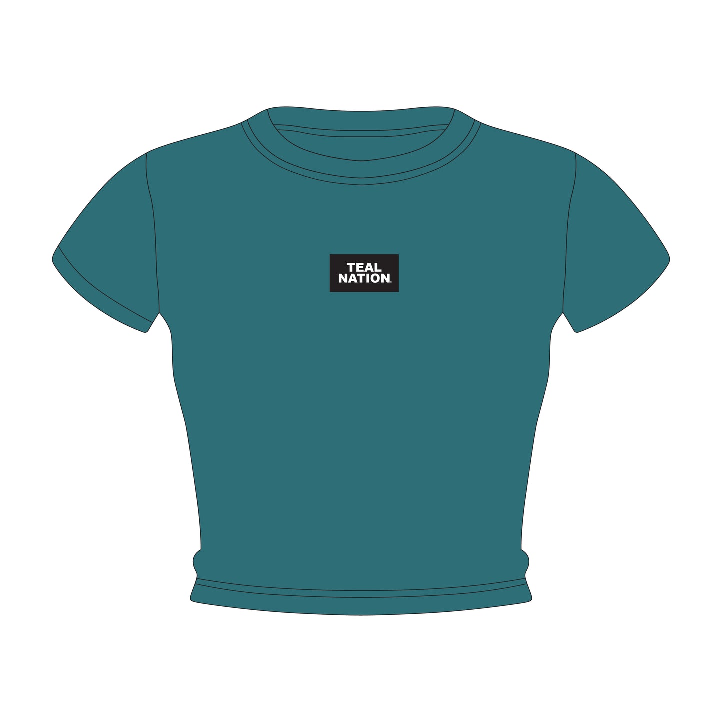 The Raegan Ribbed Baby Tee Teal Nation Woven Label | Teal