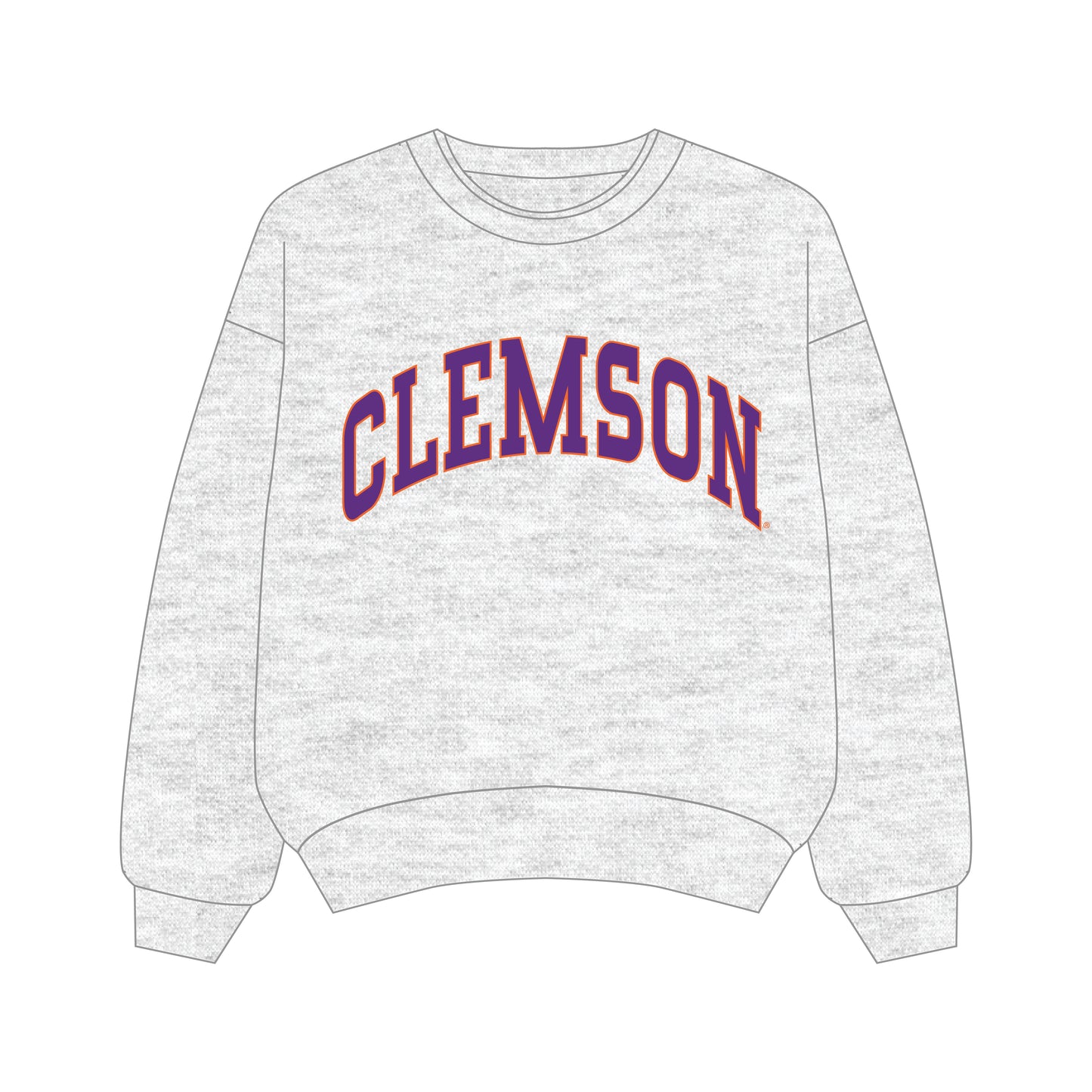 The Olivia Oversized Crewneck Clemson | Ash