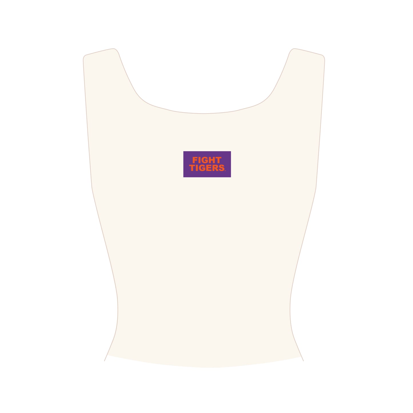The Alli Ribbed Tank Fight Tigers Woven Label | Bone