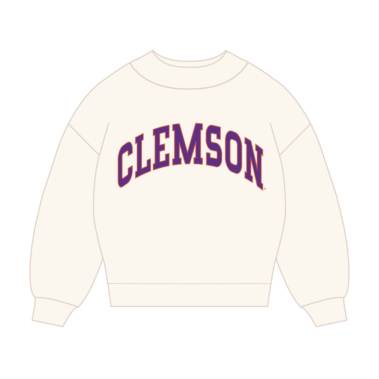 The Madi Classic Mockneck Clemson | Bone