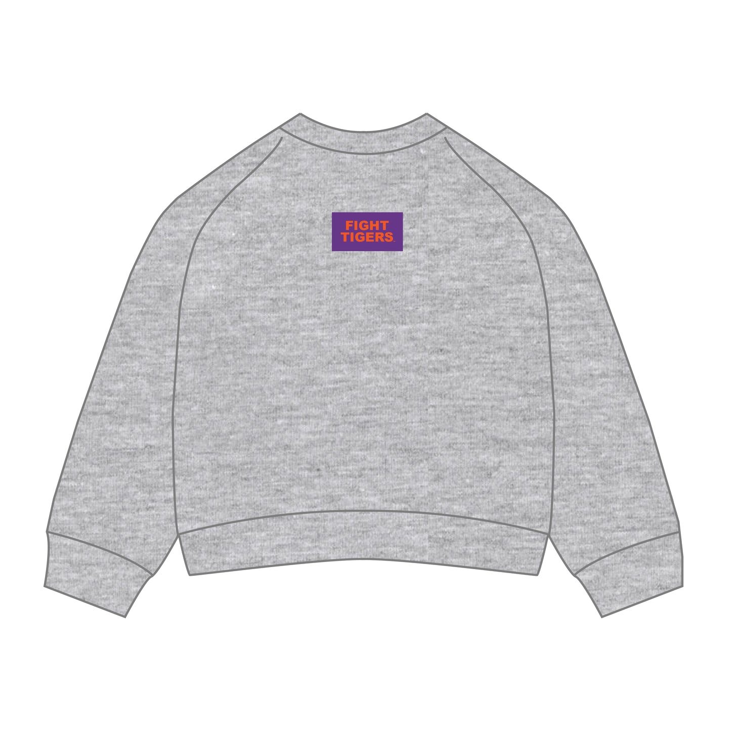 The Ava Airy Crewneck Fight Tigers Woven Label | Heather Grey