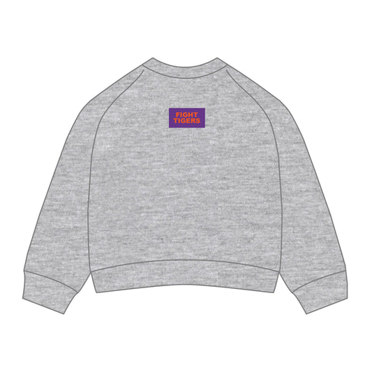 The Ava Airy Crewneck Fight Tigers Woven Label | Heather Grey
