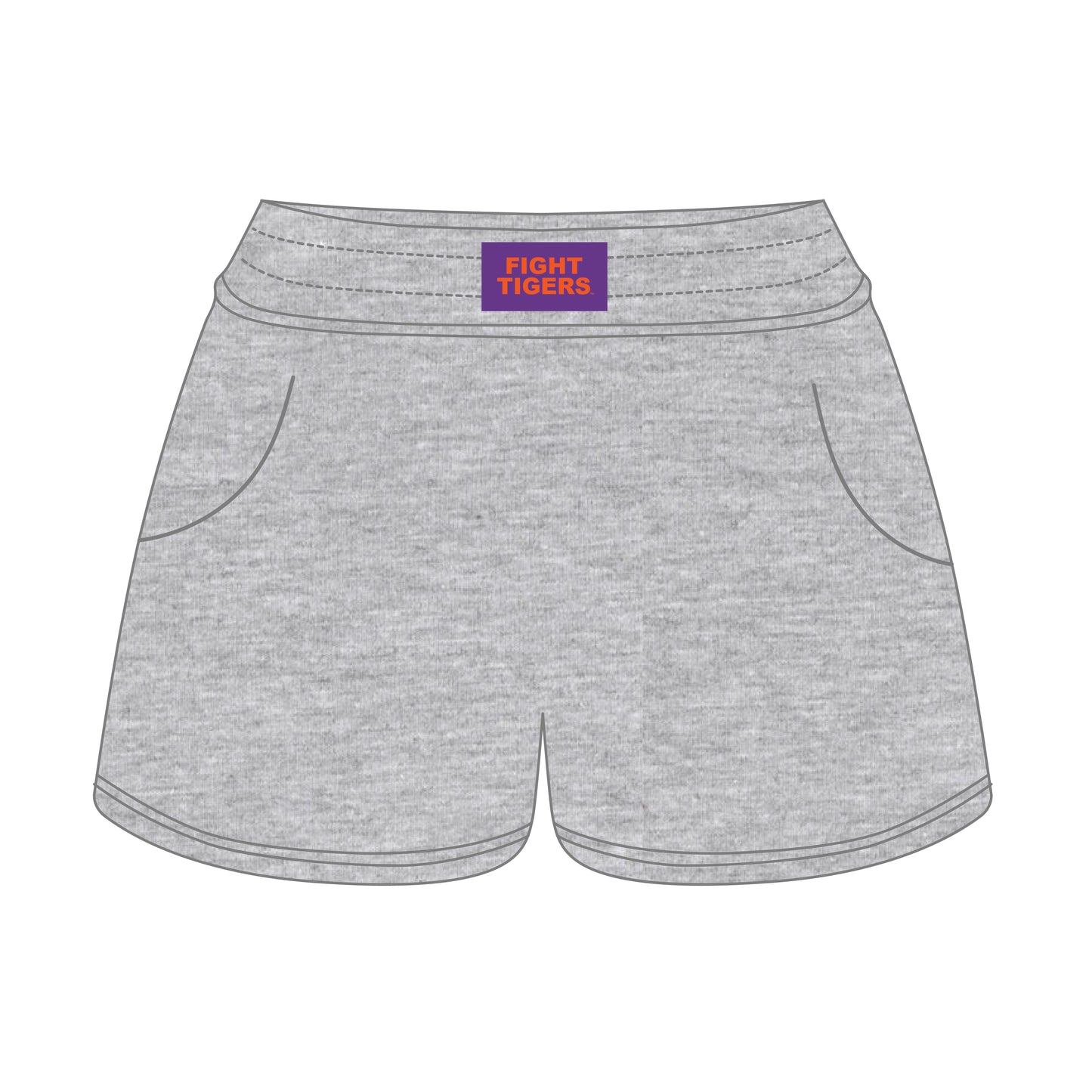 The Ava Airy Shorts Fight Tigers Woven Label | Heather Grey