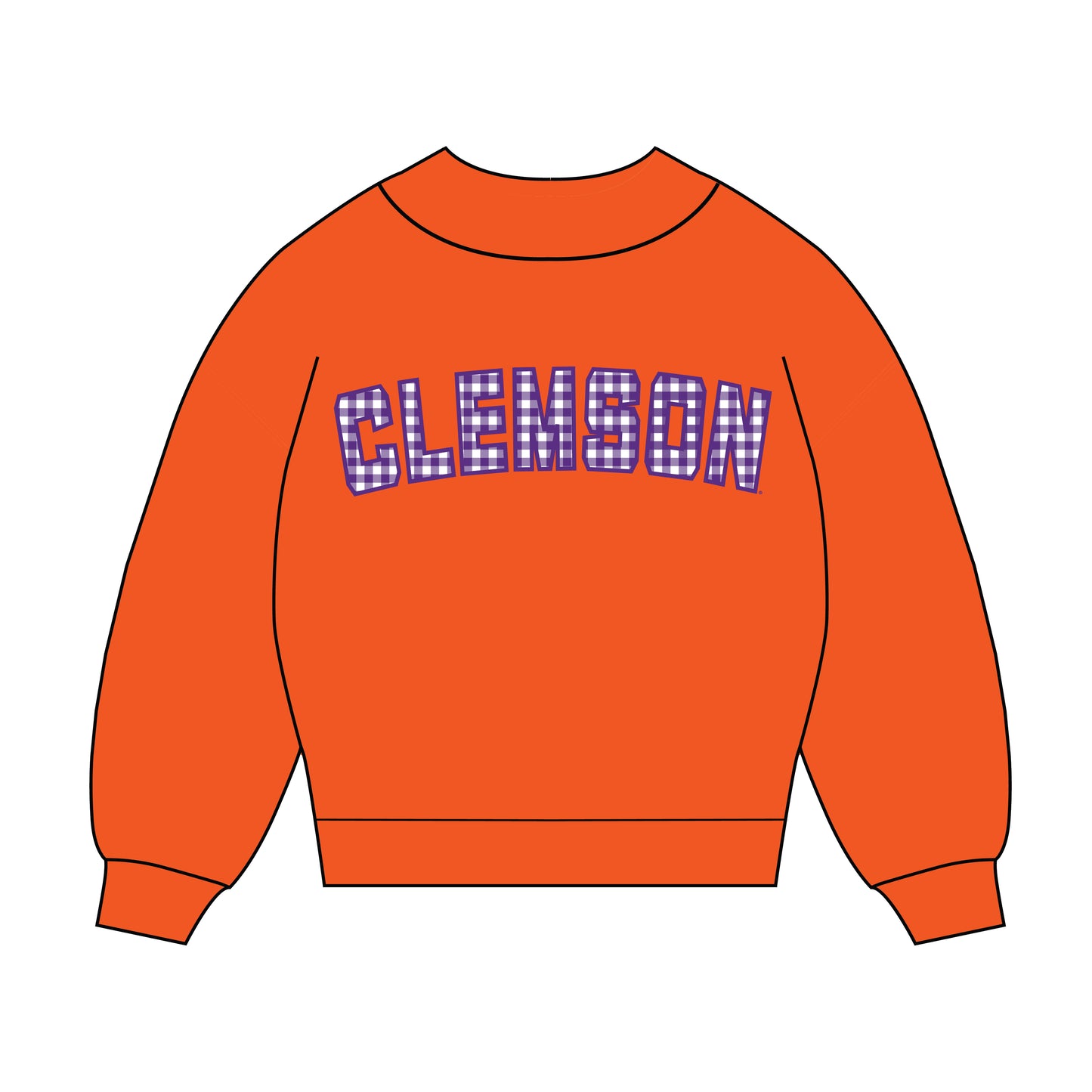 The Mallory Gingham Mockneck Clemson | Youth Orange