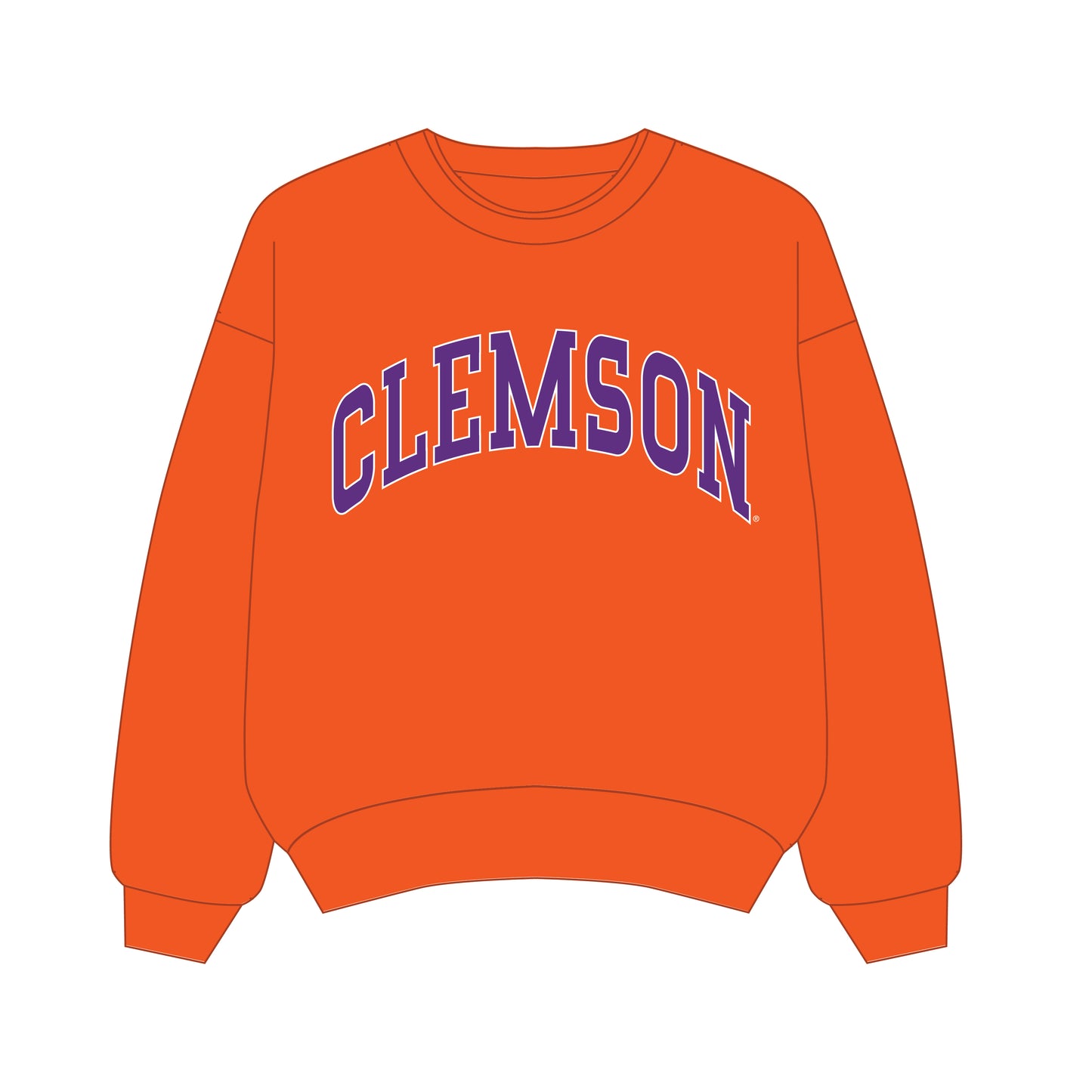 The Olivia Oversized Crewneck Clemson | Orange
