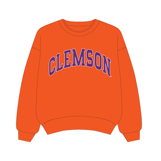 The Olivia Oversized Crewneck Clemson | Orange