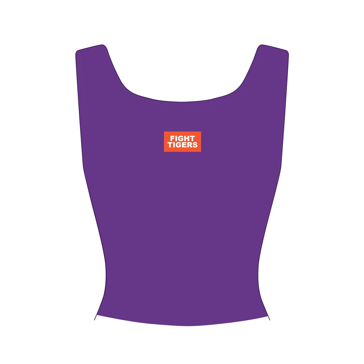 The Alli Ribbed Tank Fight Tigers Woven Label | Purple