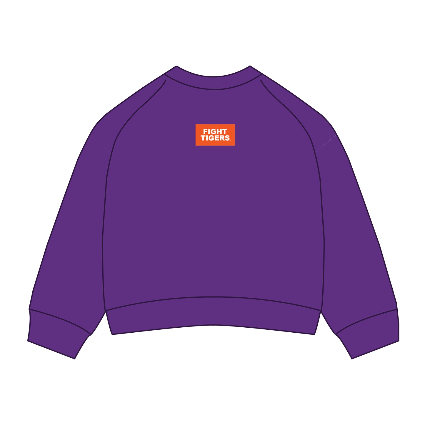 The Ava Airy Crewneck Fight Tigers Woven Label | Purple
