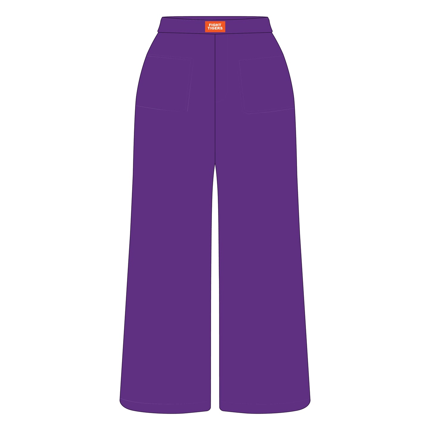 The Ava Airy Pants Fight Tigers Woven Label | Purple