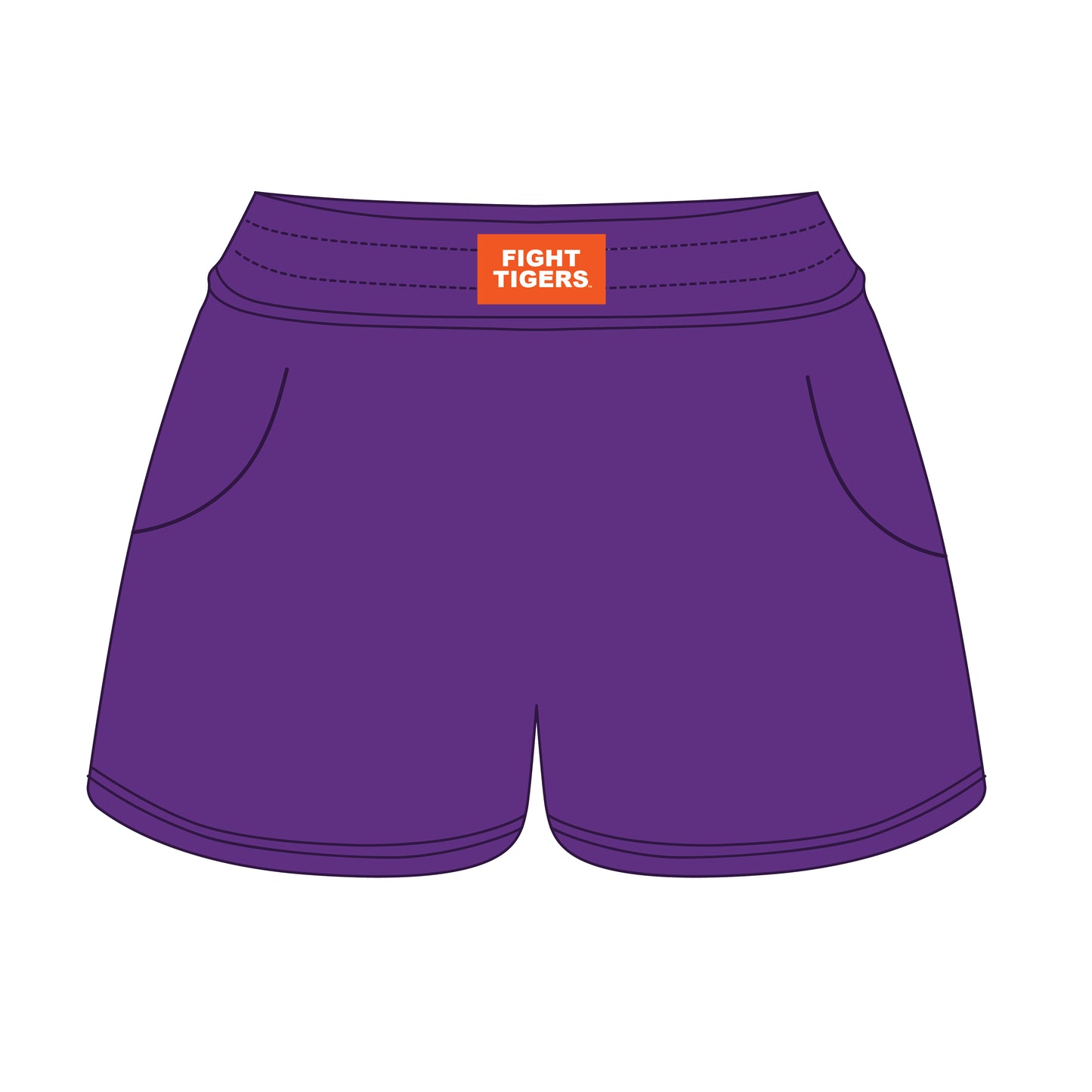 The Ava Airy Shorts Fight Tigers Woven Label | Purple