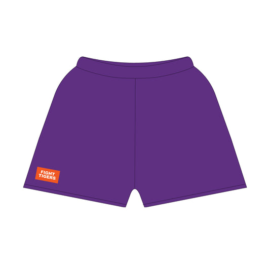 The Becca Shorts Fight Tigers Woven Label | Purple