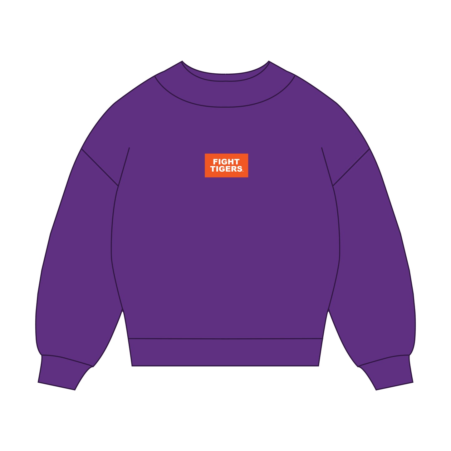 The Mary Mockneck Fight Tigers Woven Label | Purple