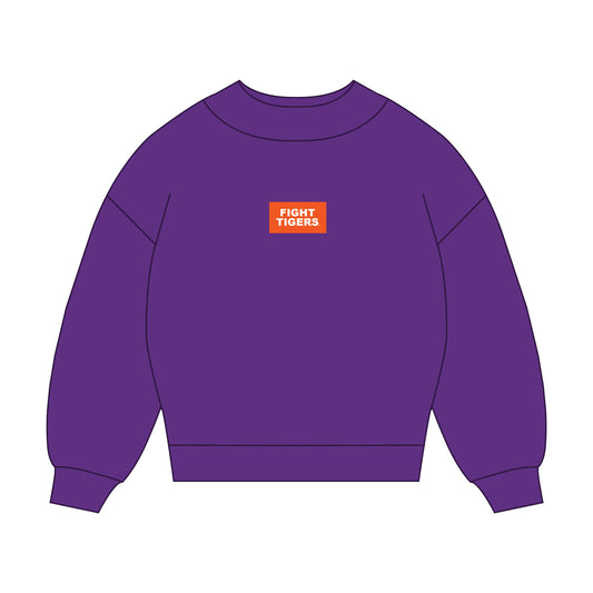 The Mary Mockneck Fight Tigers Woven Label | Purple