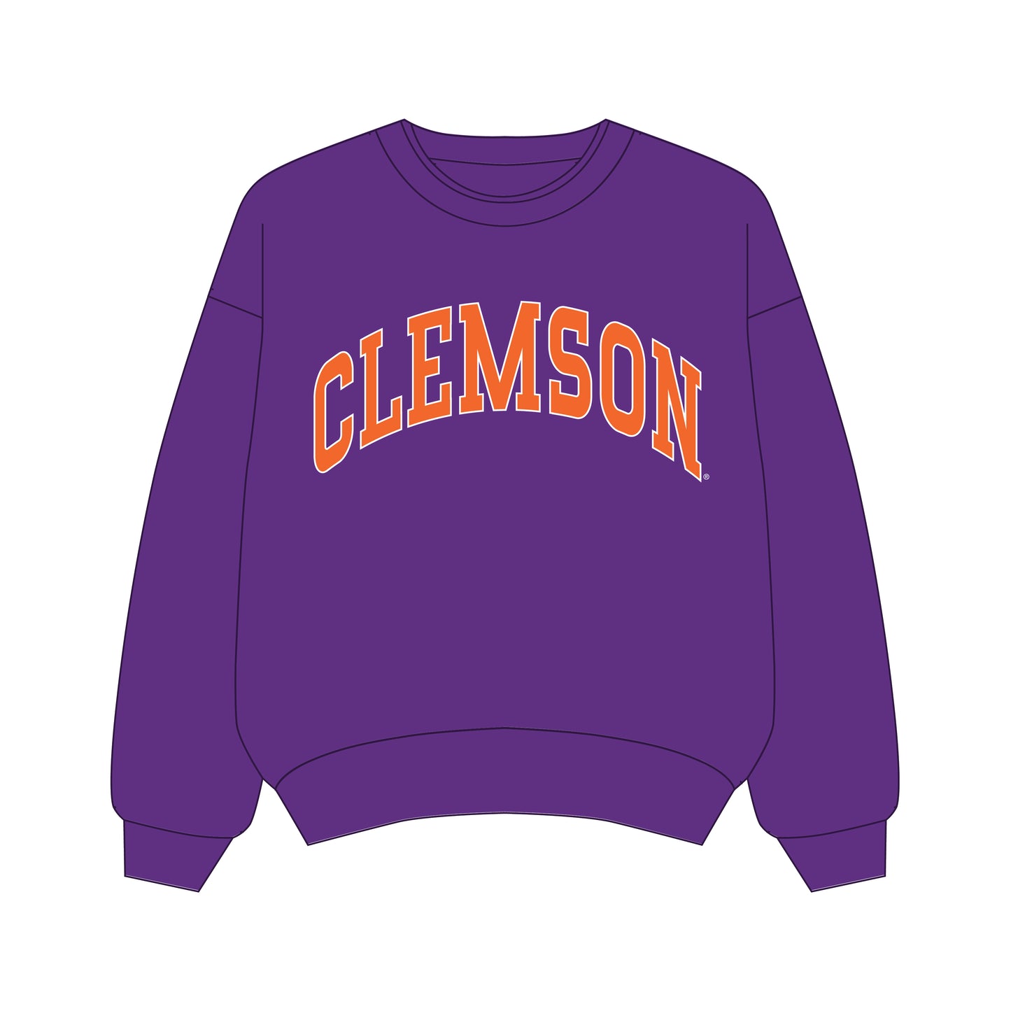 The Olivia Oversized Crewneck Clemson | Purple