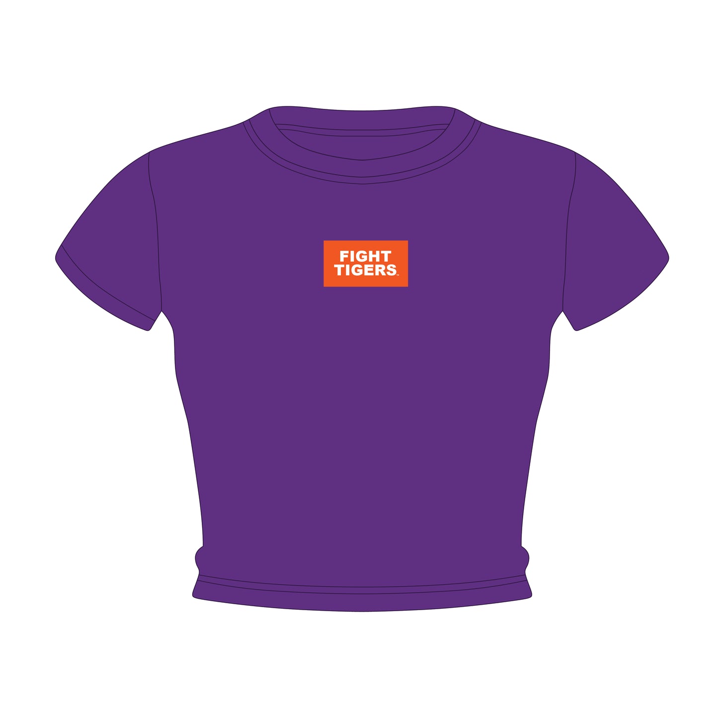 The Raegan Ribbed Baby Tee Fight Tigers Woven Label | Youth Purple