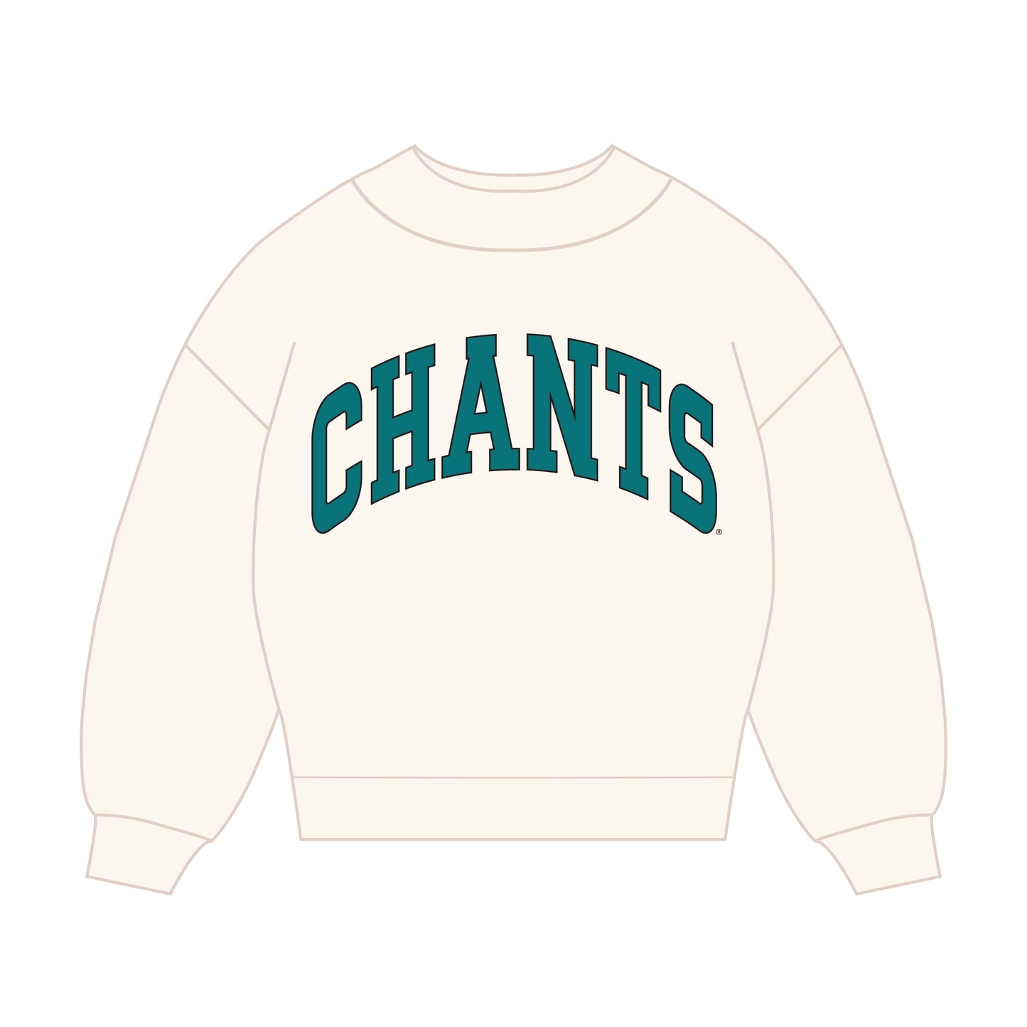 The Madi Classic Mockneck Chants Applique | Bone