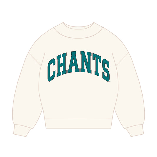 The Madi Classic Mockneck Chants Applique | Bone
