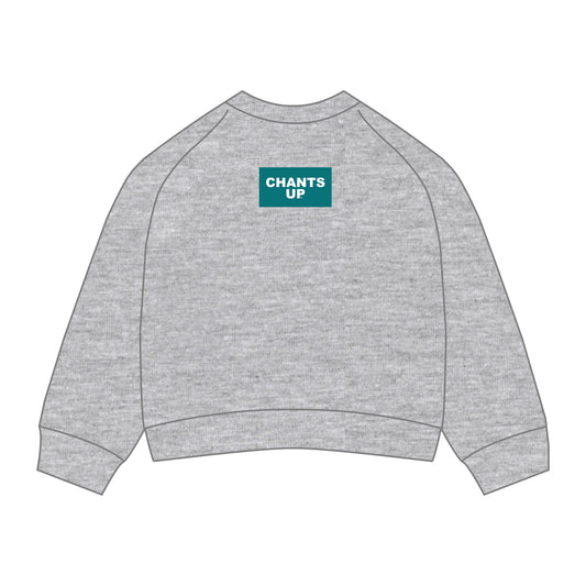 The Ava Airy Crewneck Chants Up Woven Label | Heather Grey