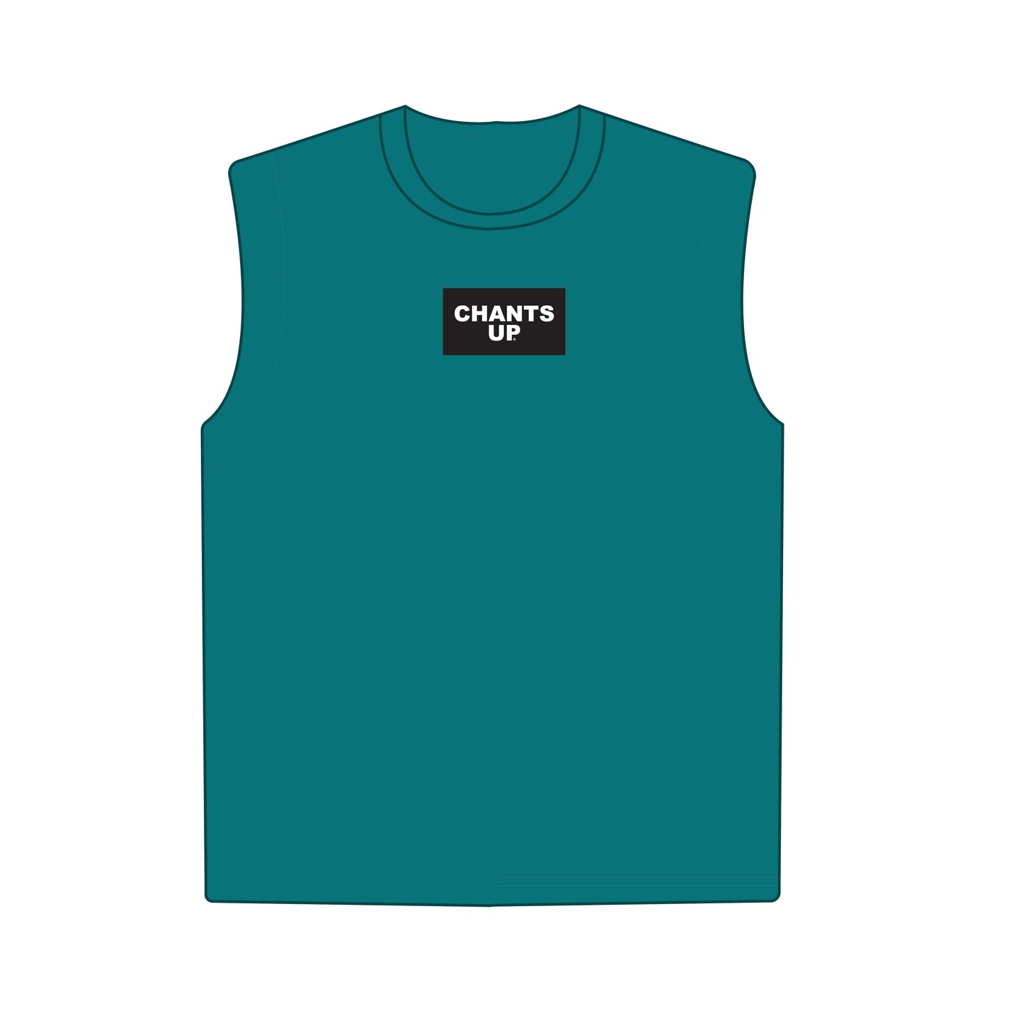 The Anna Active Tank Chants Up Woven Label | Teal