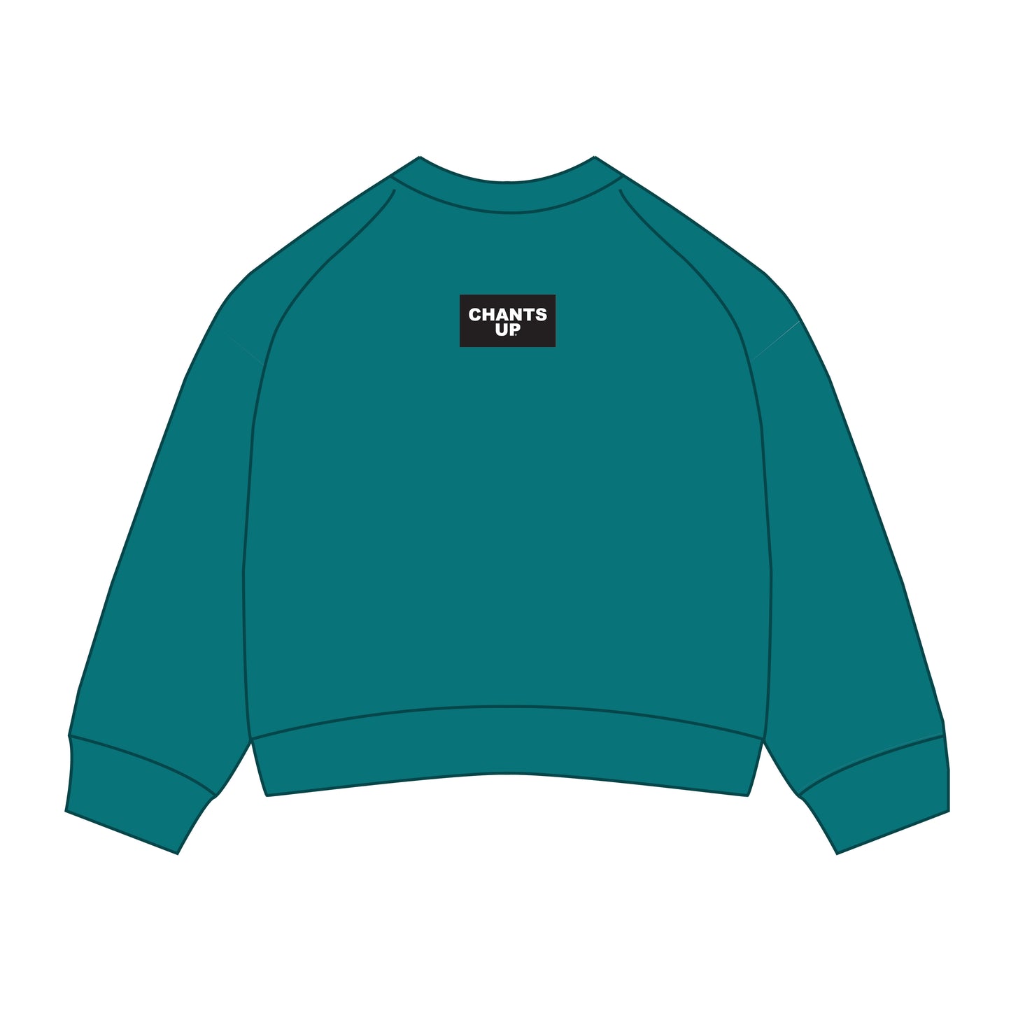 The Ava Airy Crewneck Chants Up Woven Label | Teal