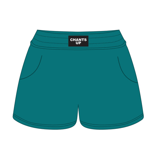 The Ava Airy Shorts Chants Up Woven Label | Teal