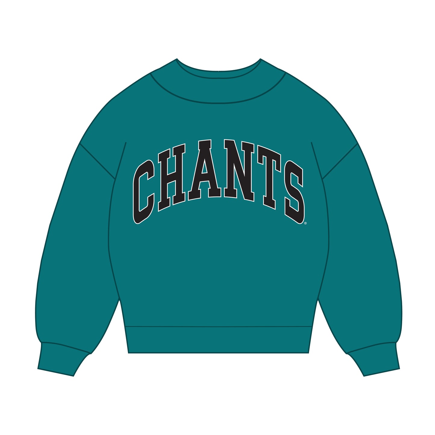 The Madi Classic Mockneck Chants Applique | Youth Teal