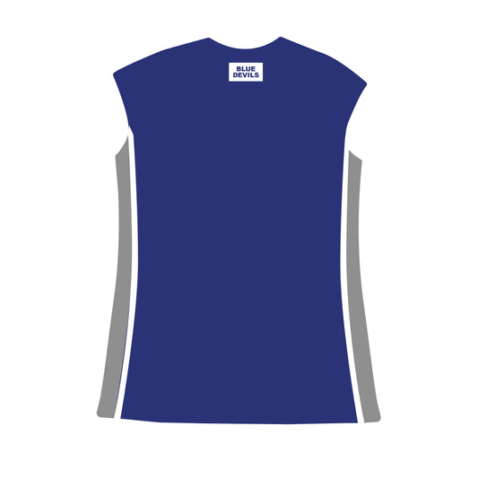 The Campbell Cap Sleeve Dress Blue Devils Woven Label | Royal