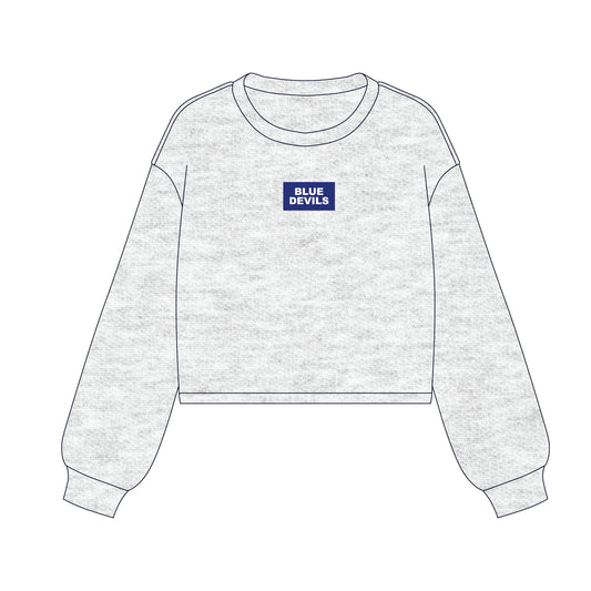 The Becca Boxy Crewneck Blue Devils Woven Label | Ash