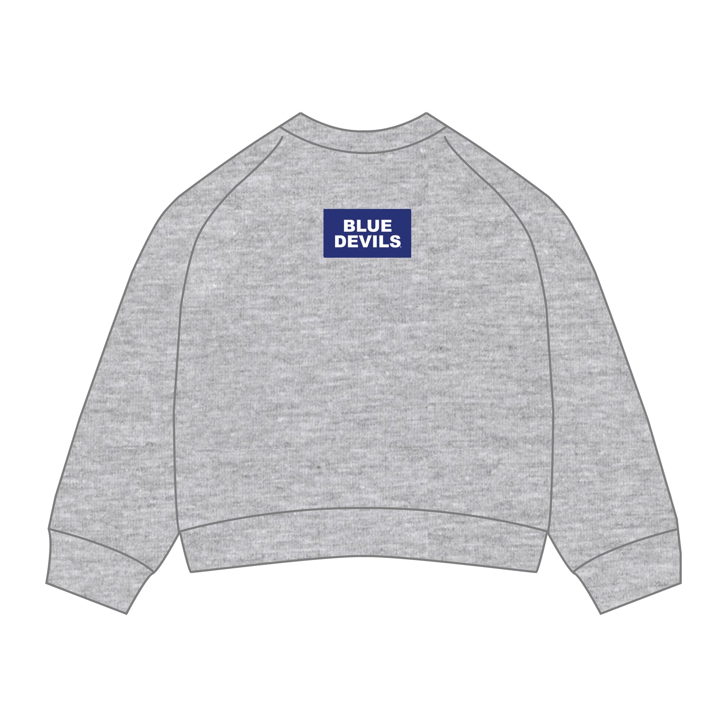 The Ava Airy Crewneck Blue Devils Woven Label | Heather Grey