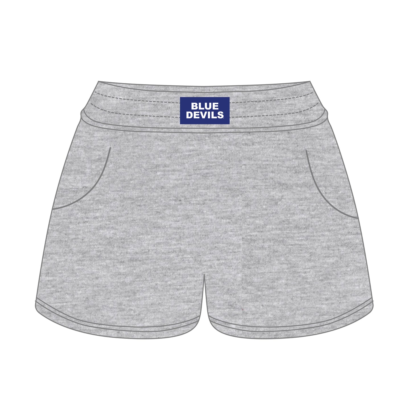 The Ava Airy Shorts Blue Devils Woven Label | Heather Grey