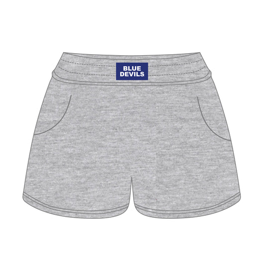 The Ava Airy Shorts Blue Devils Woven Label | Heather Grey