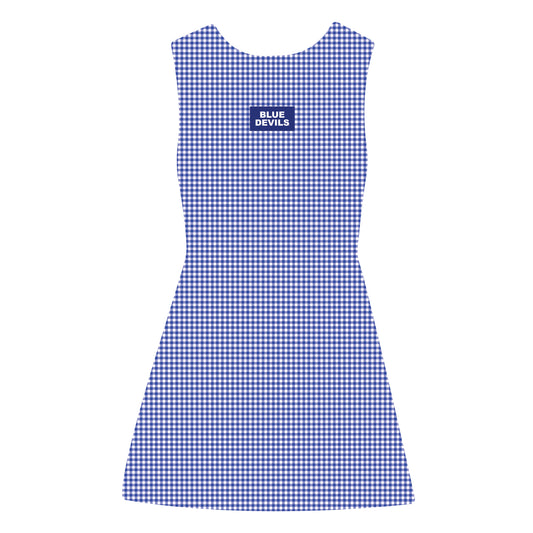The Grace Gingham Dress Blue Devils Woven Label | Royal