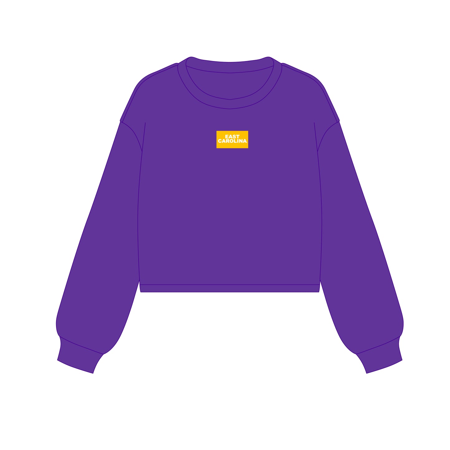 The Becca Boxy Crewneck East Carolina Woven Label | Purple